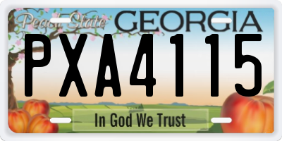 GA license plate PXA4115