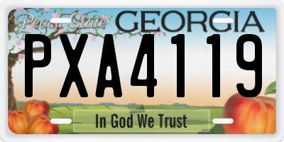 GA license plate PXA4119