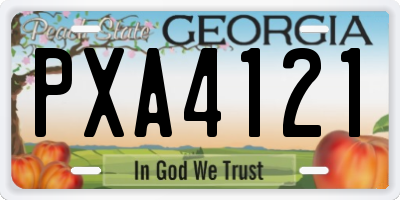 GA license plate PXA4121