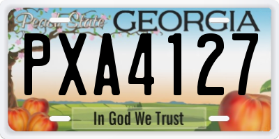 GA license plate PXA4127