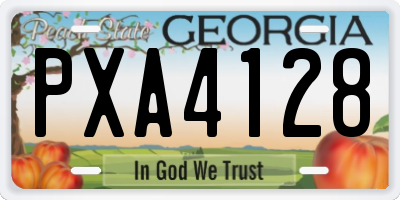 GA license plate PXA4128