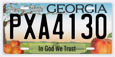 GA license plate PXA4130