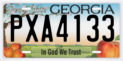 GA license plate PXA4133