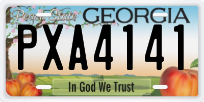 GA license plate PXA4141
