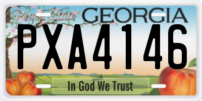 GA license plate PXA4146