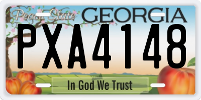 GA license plate PXA4148