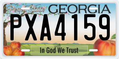 GA license plate PXA4159