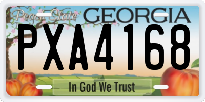 GA license plate PXA4168