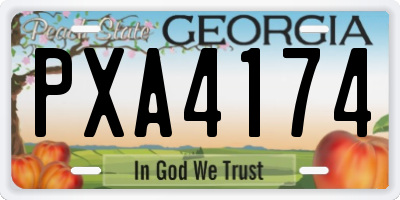GA license plate PXA4174