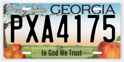 GA license plate PXA4175