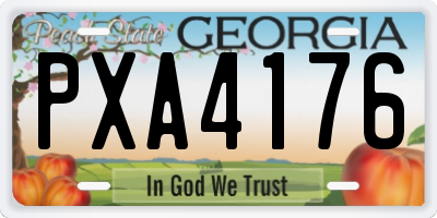 GA license plate PXA4176
