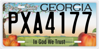 GA license plate PXA4177