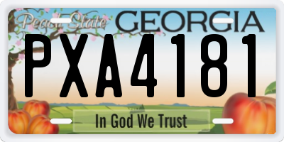 GA license plate PXA4181