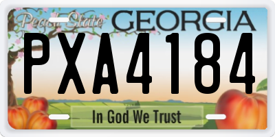 GA license plate PXA4184