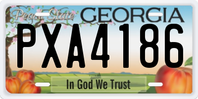 GA license plate PXA4186
