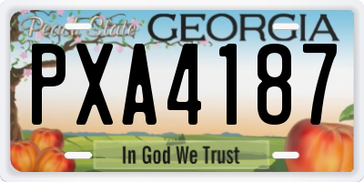 GA license plate PXA4187