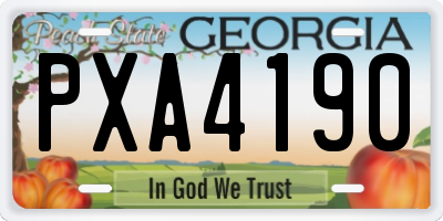 GA license plate PXA4190