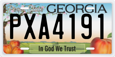 GA license plate PXA4191