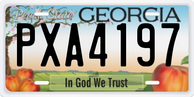 GA license plate PXA4197