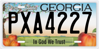 GA license plate PXA4227