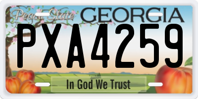 GA license plate PXA4259
