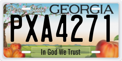 GA license plate PXA4271
