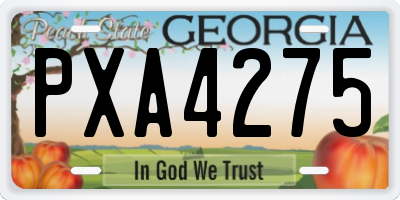 GA license plate PXA4275