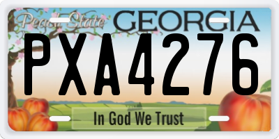 GA license plate PXA4276