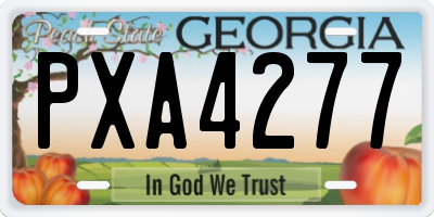 GA license plate PXA4277