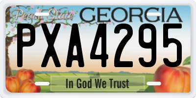 GA license plate PXA4295