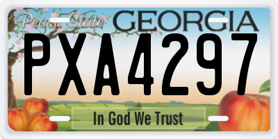 GA license plate PXA4297