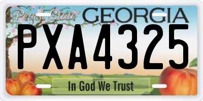 GA license plate PXA4325