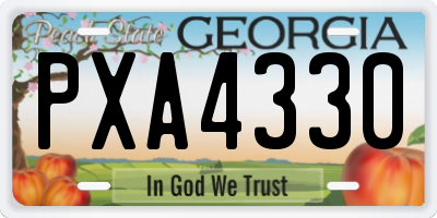 GA license plate PXA4330