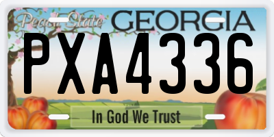 GA license plate PXA4336