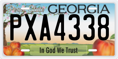 GA license plate PXA4338