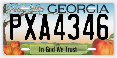 GA license plate PXA4346