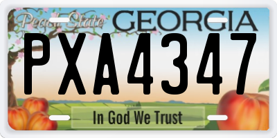 GA license plate PXA4347