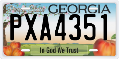 GA license plate PXA4351