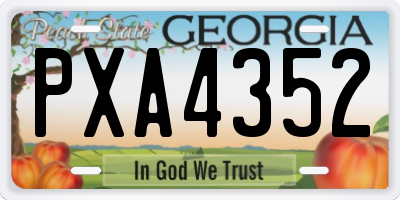 GA license plate PXA4352