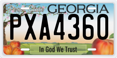 GA license plate PXA4360