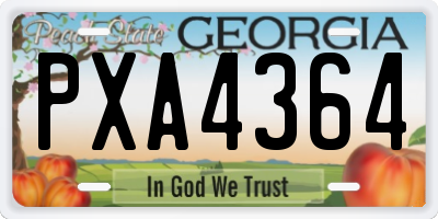 GA license plate PXA4364
