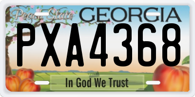 GA license plate PXA4368