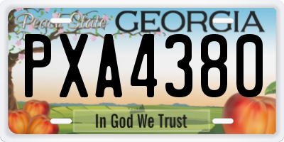 GA license plate PXA4380