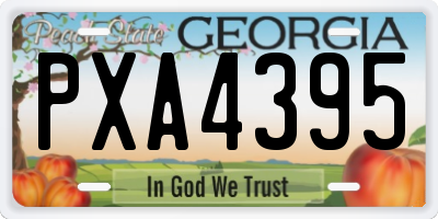 GA license plate PXA4395