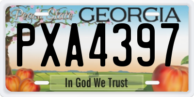 GA license plate PXA4397