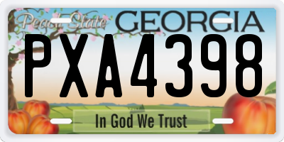 GA license plate PXA4398