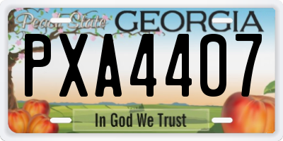 GA license plate PXA4407