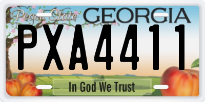 GA license plate PXA4411