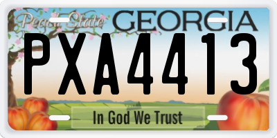 GA license plate PXA4413