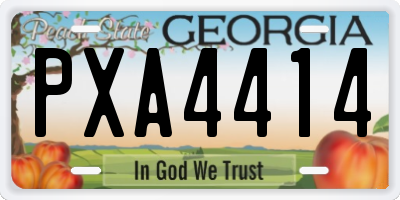 GA license plate PXA4414